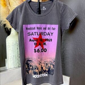 Woodstock women’s Graphic Tee - Black and Purple